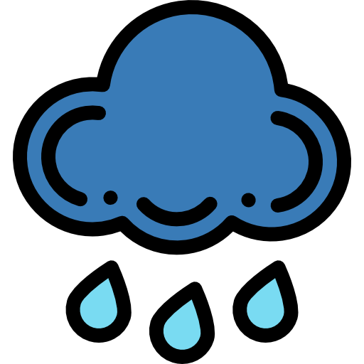 lloviendo Detailed Rounded Lineal color icono