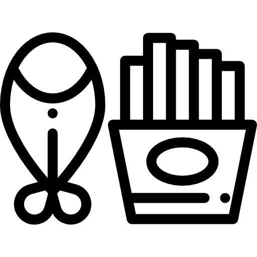 피쉬 앤 칩스 Detailed Rounded Lineal icon