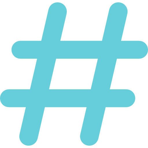 hashtag Becris Flat icoon