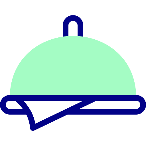 serveerschotel Detailed Mixed Lineal color icoon