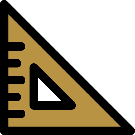 regla triangular Generic Outline Color icono
