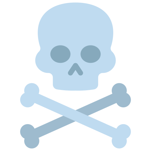 Skull and bones Juicy Fish Flat icon