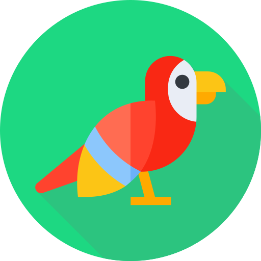 papuga Flat Circular Flat ikona