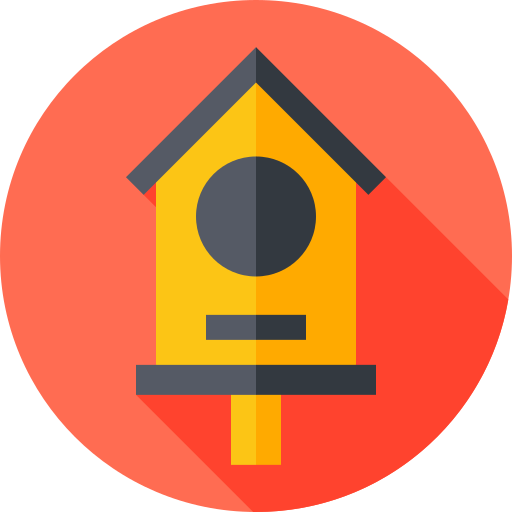 Bird house Flat Circular Flat icon