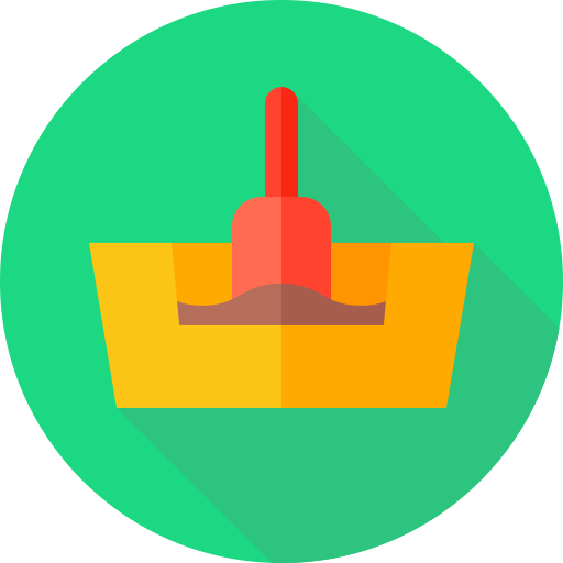 모래 상자 Flat Circular Flat icon