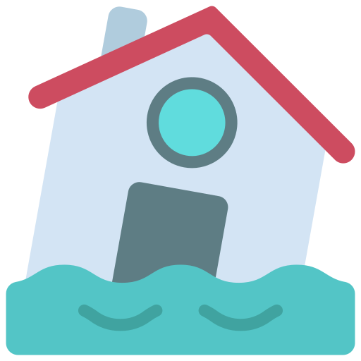 Flooded house Juicy Fish Flat icon