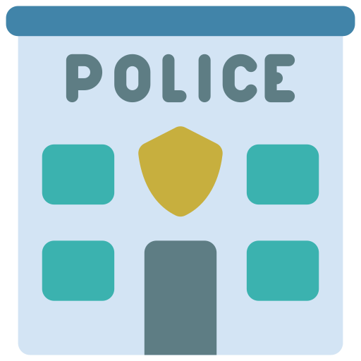 Police station Juicy Fish Flat icon