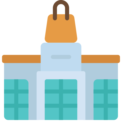 Shopping mall Juicy Fish Flat icon