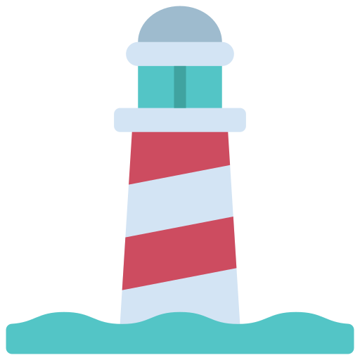 Lighthouse Juicy Fish Flat icon