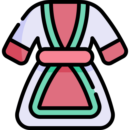traditionele jurk Kawaii Lineal color icoon