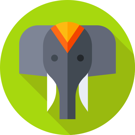 코끼리 Flat Circular Flat icon