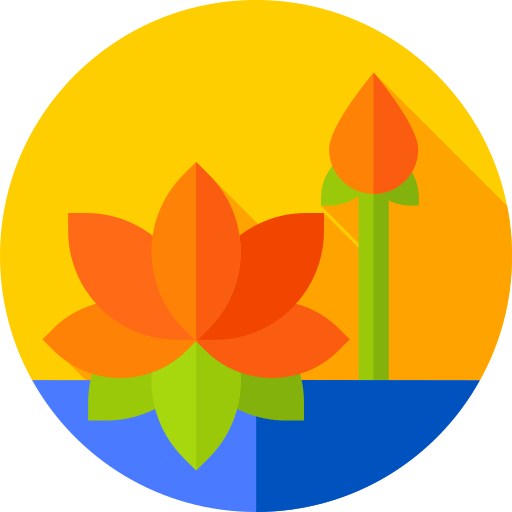 Lotus flower Flat Circular Flat icon
