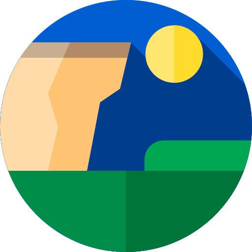 acantilado Flat Circular Flat icono