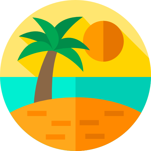 섬 Flat Circular Flat icon