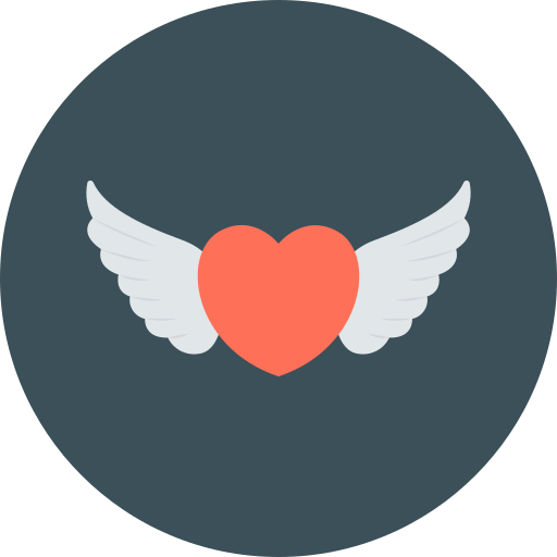 Heart wings Dinosoft Circular icon