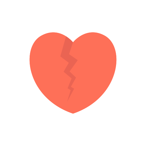 Разбитое сердце Dinosoft Flat иконка