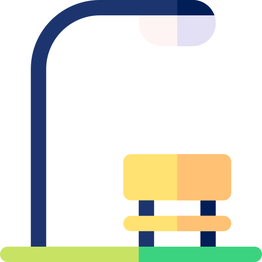 poste de iluminação Basic Rounded Flat Ícone