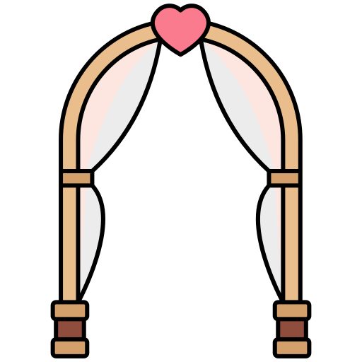 arco de boda Generic Thin Outline Color icono