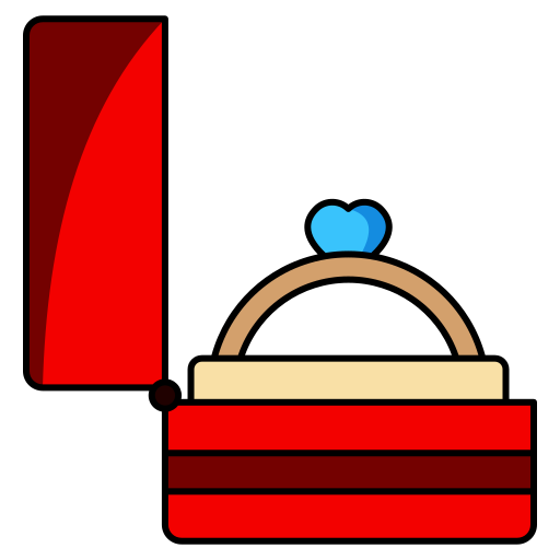 anillo de compromiso Generic Thin Outline Color icono