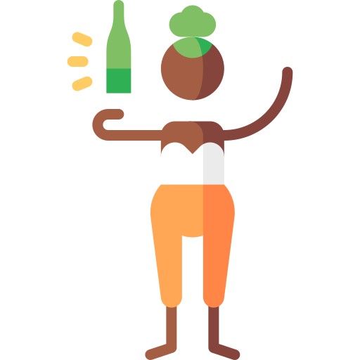 botella de cerveza Puppet Characters Flat icono