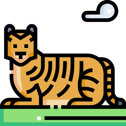 tiger Detailed Straight Lineal color icon