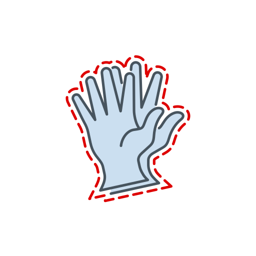 rubberen handschoenen Generic Thin Outline Color icoon