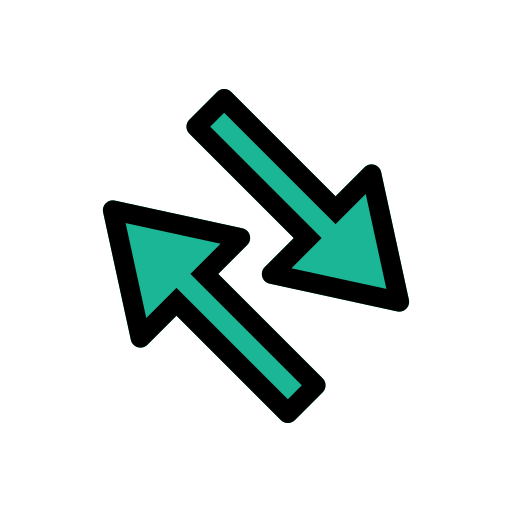 Diagonal arrows Generic Outline Color icon