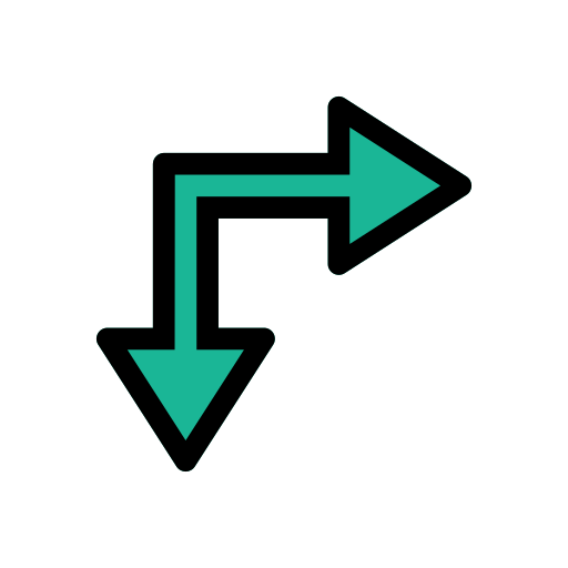 Direction arrow Generic Outline Color icon