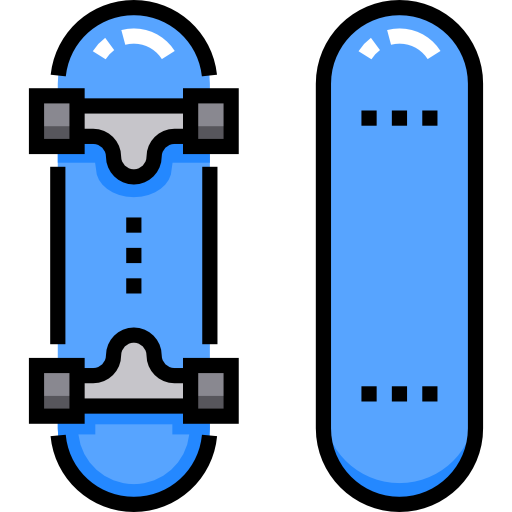 skateboard Detailed Straight Lineal color icon