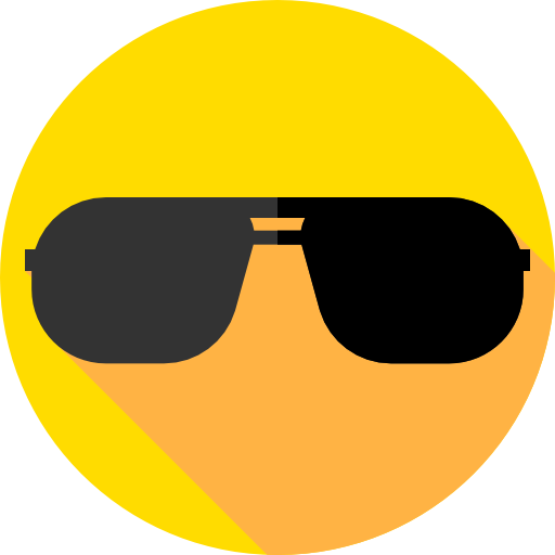 des lunettes de soleil Flat Circular Flat Icône