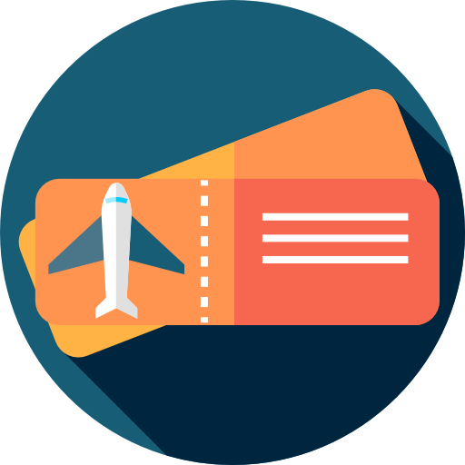 Plane ticket Flat Circular Flat icon