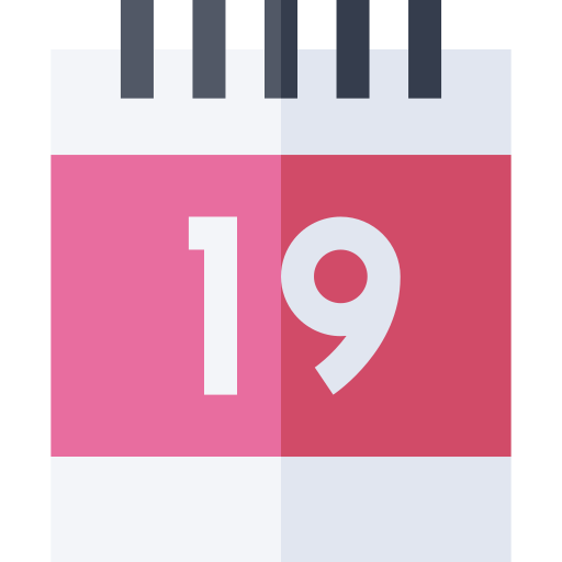 kalender Basic Straight Flat icoon