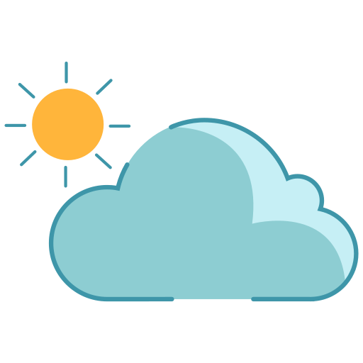太陽の雲 Generic Outline Color icon