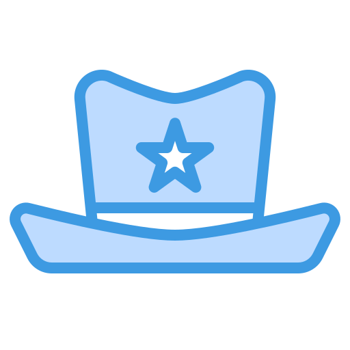 Cowboy hat itim2101 Blue icon