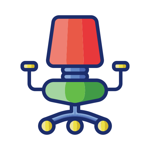 chaise de bureau Flaticons Lineal Color Icône