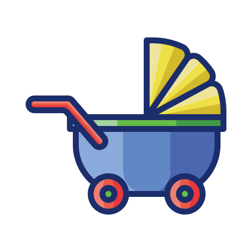 Baby buggy Flaticons Lineal Color icon