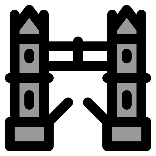 wieża most Generic Outline Color ikona