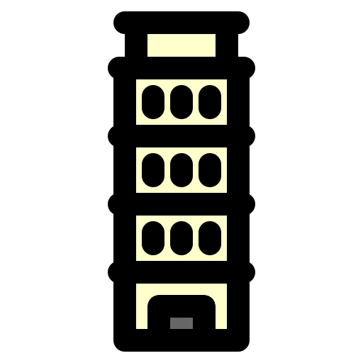 toren van pisa Generic Outline Color icoon