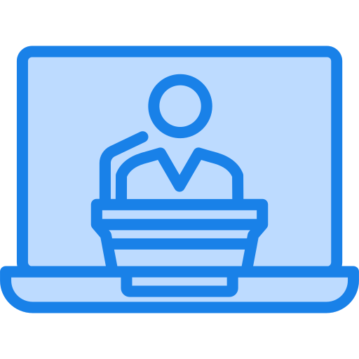 Video conference Generic Blue icon