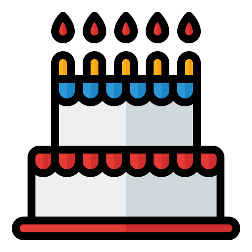 Торт на день рождения Generic Outline Color иконка