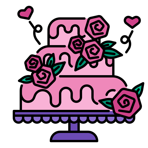 bolo de casamento Generic Outline Color Ícone