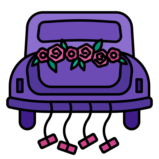 coche de boda Generic Outline Color icono