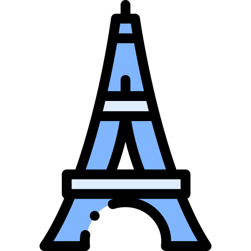 torre eiffel Detailed Rounded Lineal color icona