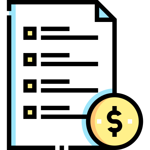 lista de precios Detailed Straight Lineal color icono