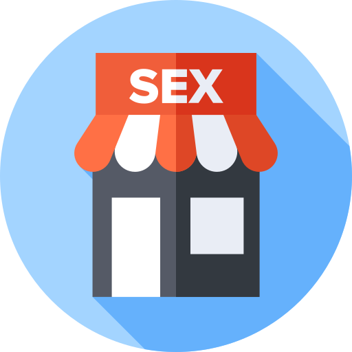 sexshop Flat Circular Flat icon