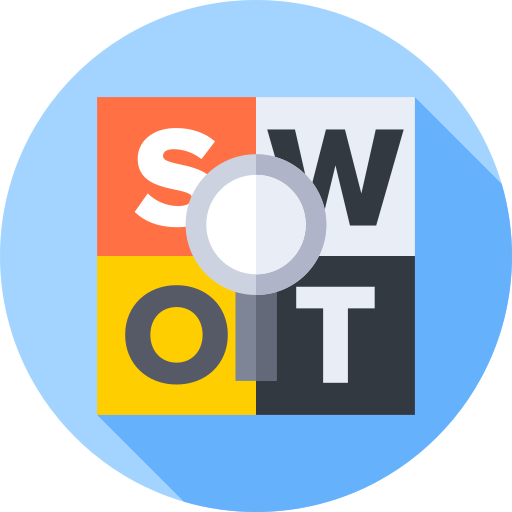 swot-analyse Flat Circular Flat icoon