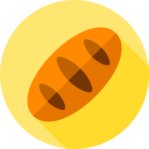 Bread Flat Circular Flat icon