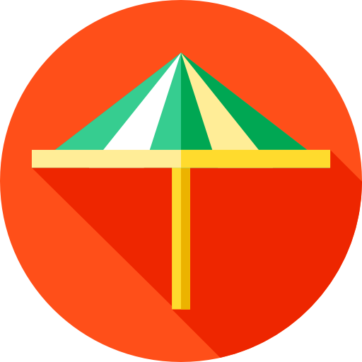parasol słoneczny Flat Circular Flat ikona