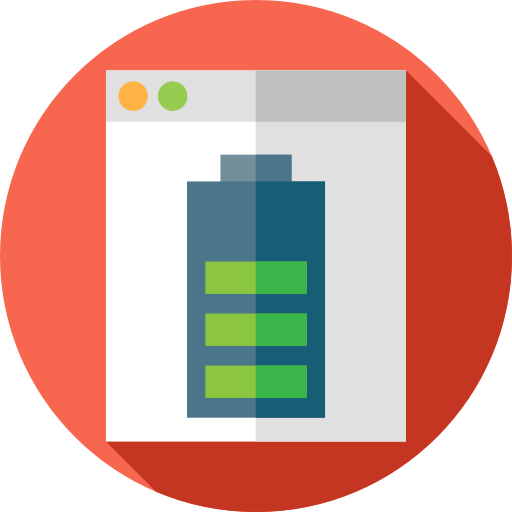 accumulatore di energia Flat Circular Flat icona