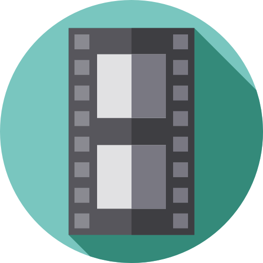 Movie frame Flat Circular Flat icon